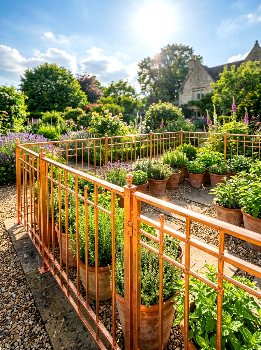 Copper Garden Fence - 30 metal fence ideas