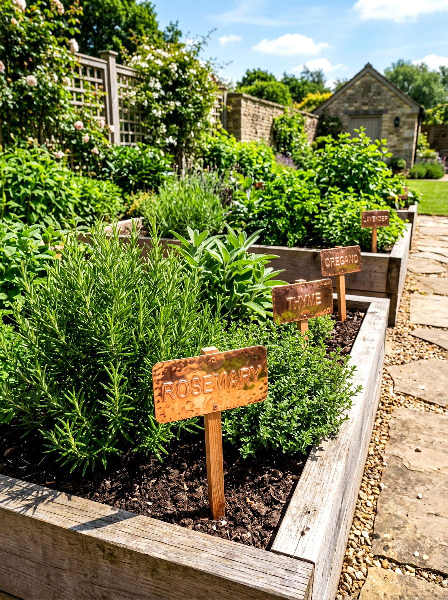 Copper Garden Tag - 30 herb garden marker ideas