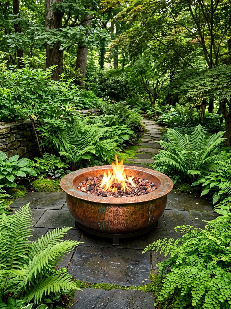 Copper Gas Fire Bowl - 30 gas fire pit ideas
