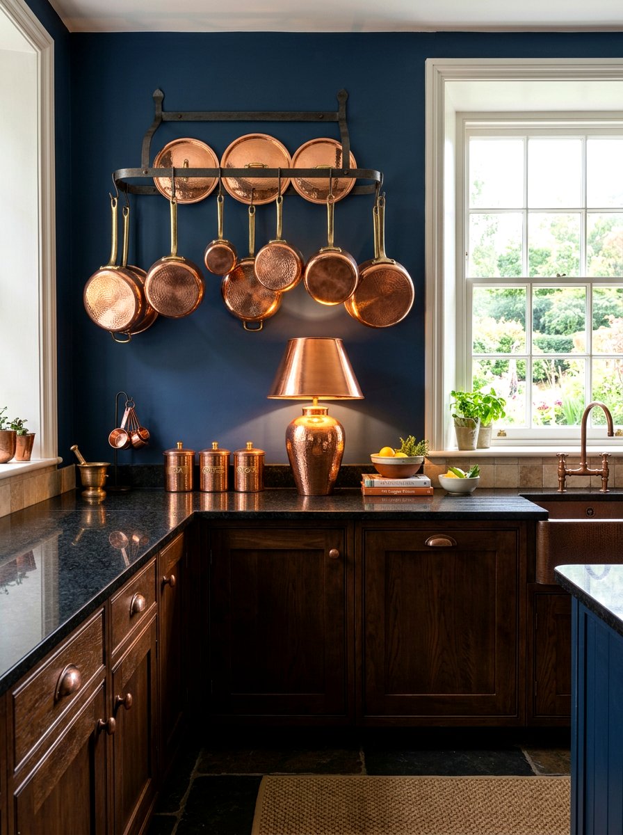 Copper Kitchen Accent Decor - 30 moody lamp lit kitchen ideas