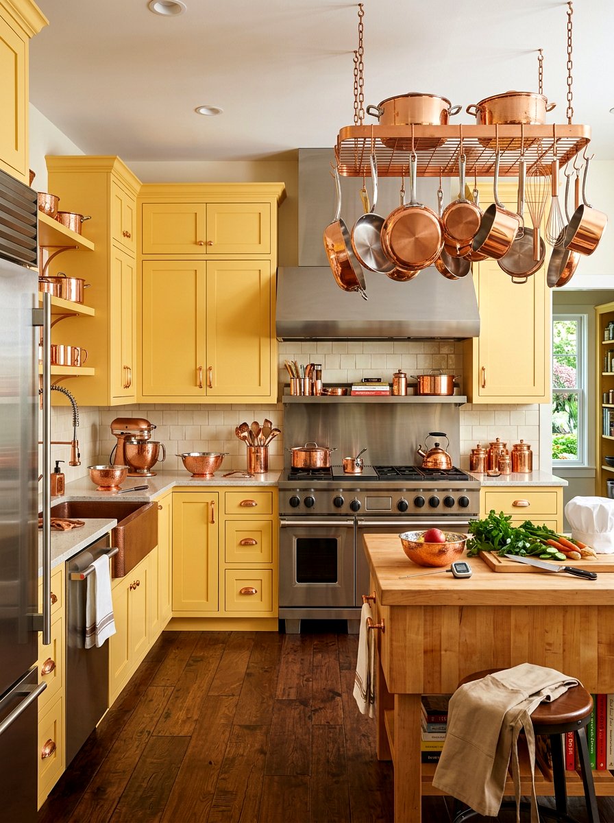 Copper Kitchen Accessory - 30 butter yellow kitchen ideas