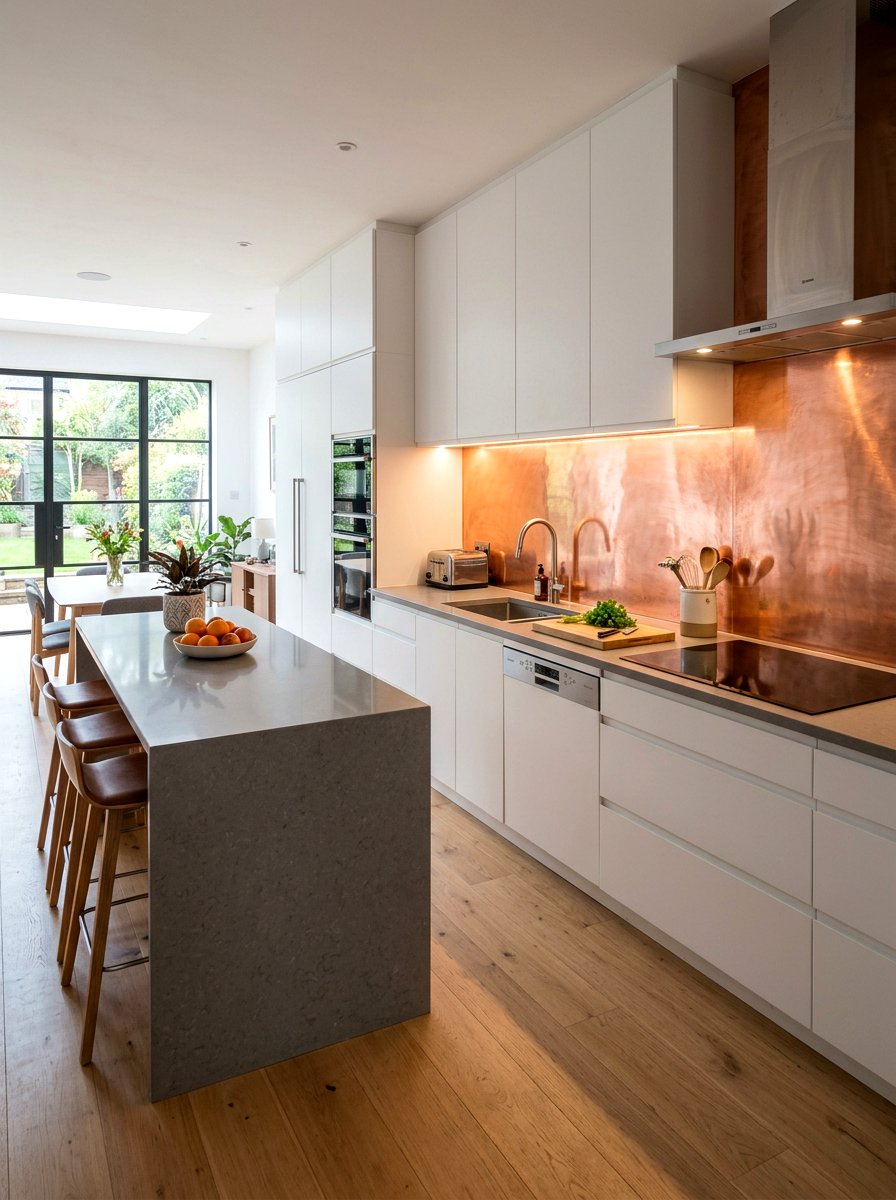 Copper Kitchen Backsplash - 30 polished metal decor ideas