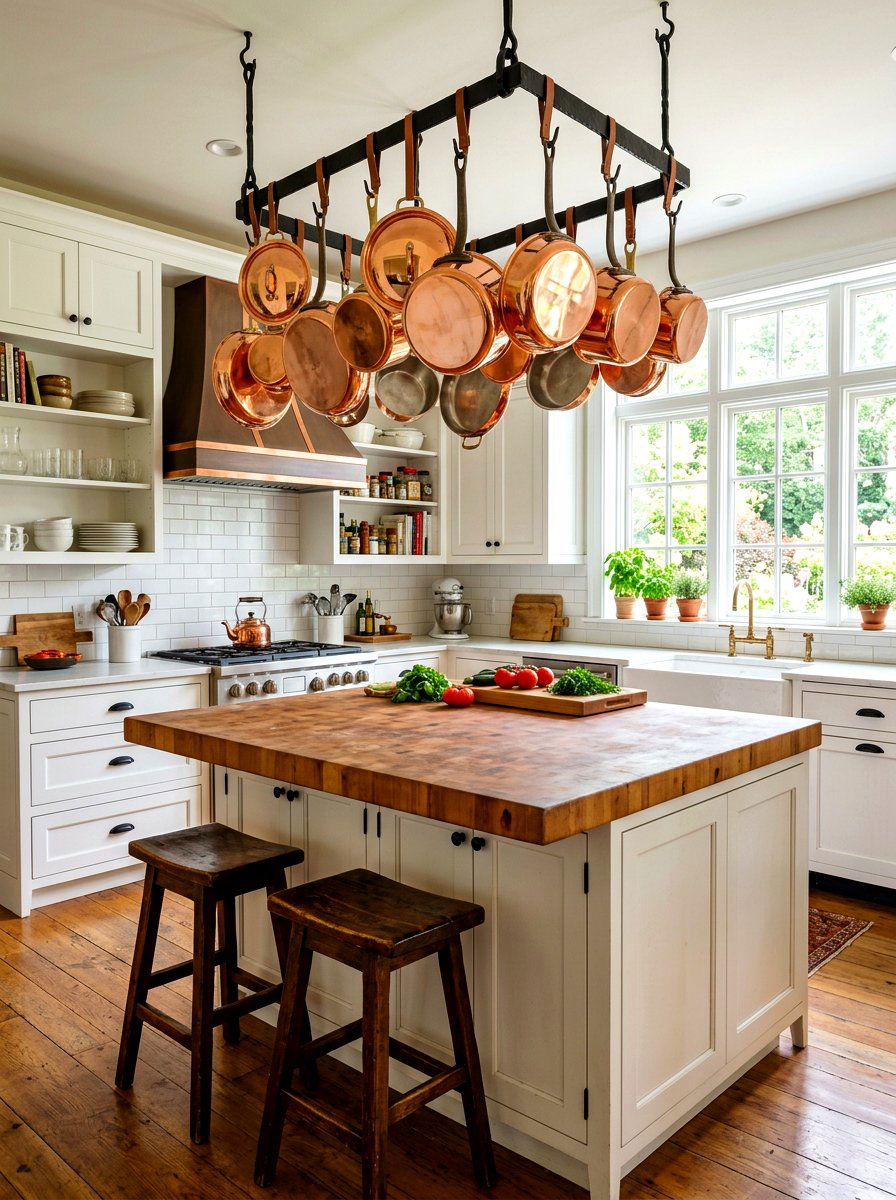 Copper Kitchen Pots - 30 thrifted home decor ideas