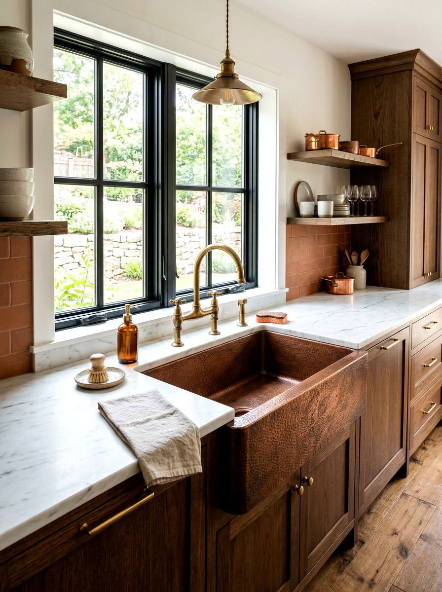 Copper Kitchen Sink - 30 social media kitchen ideas