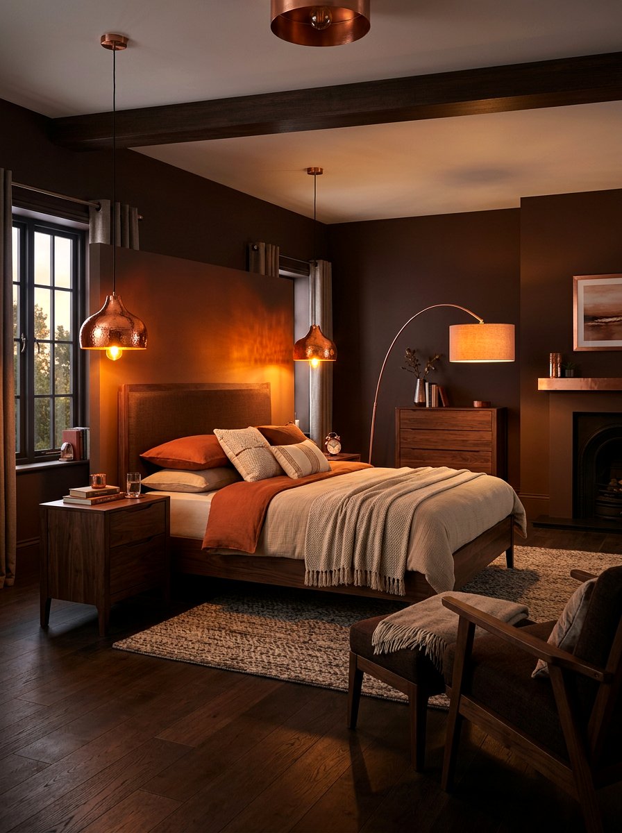 Copper Lighting Fixtures Bedroom - 30 all brown bedroom ideas