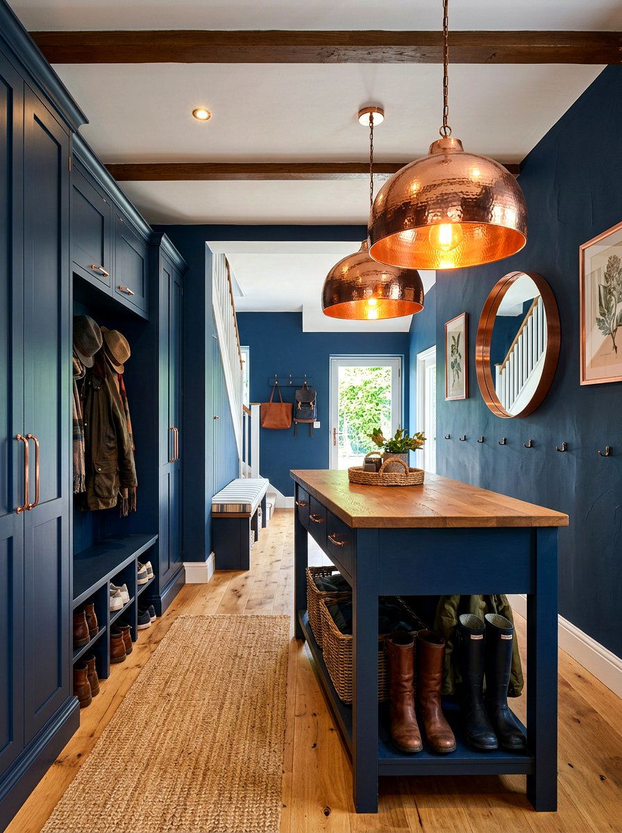 Copper Lighting Mudroom Fixtures - 30 moody mudroom ideas