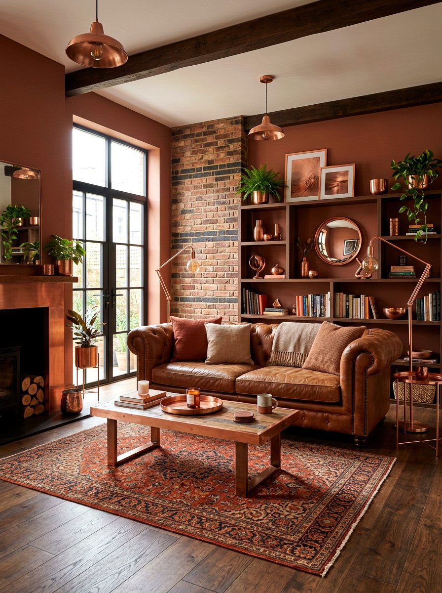 Copper Living Room - 30 tonal living room ideas