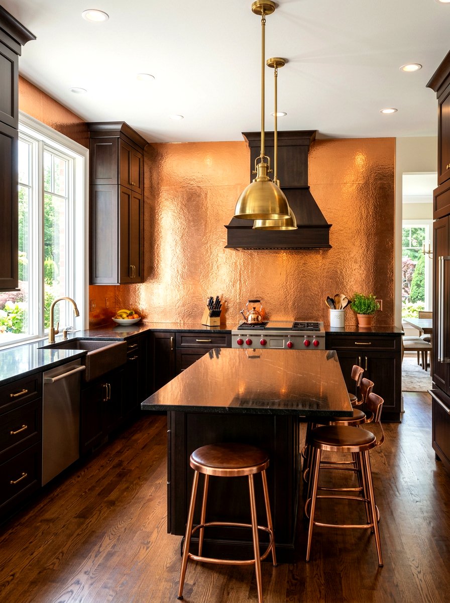 Copper Metallic Contact Paper - 30 temporary backsplash ideas