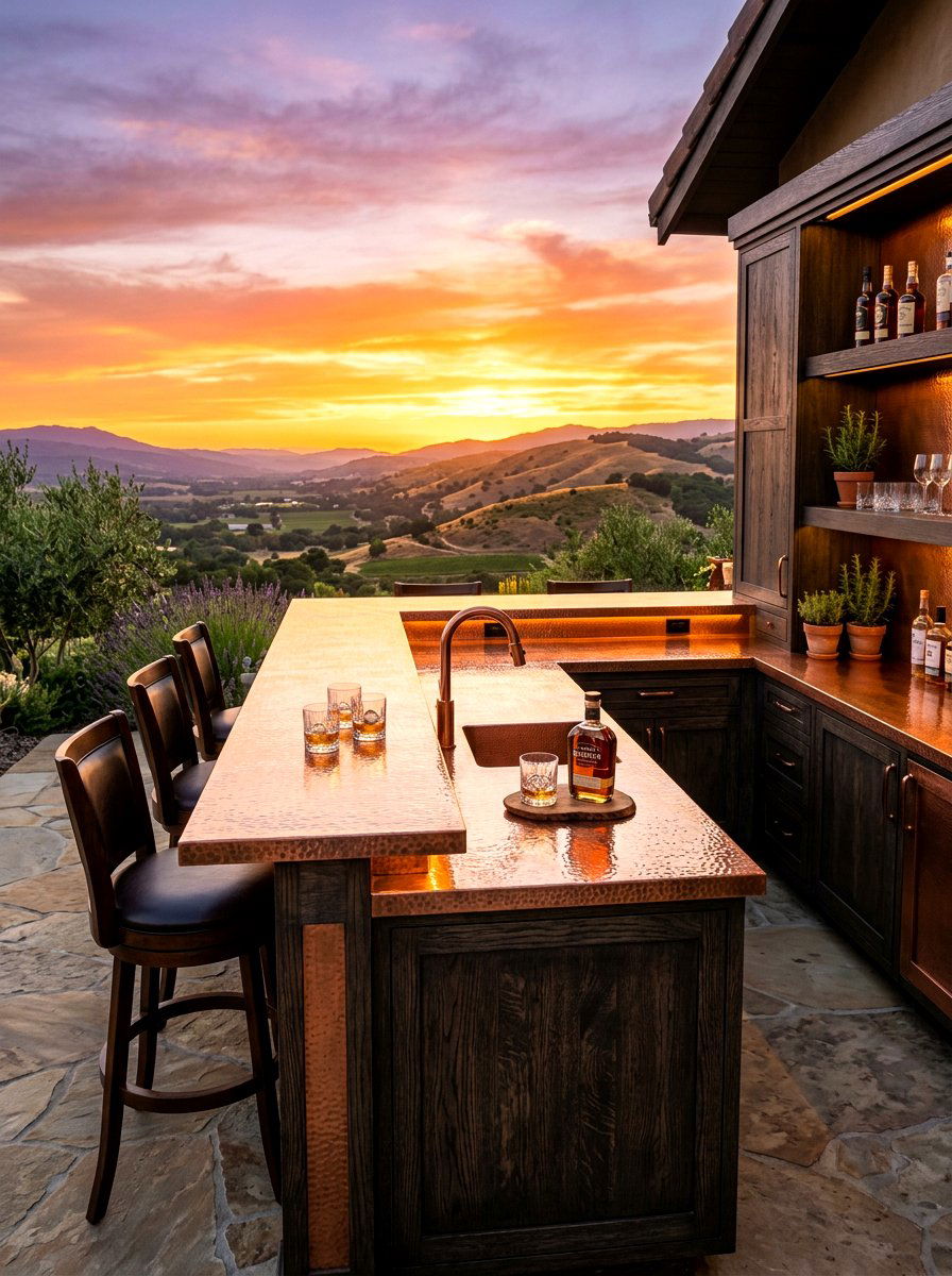 Copper Outdoor Bar Top - 30 outdoor countertop ideas