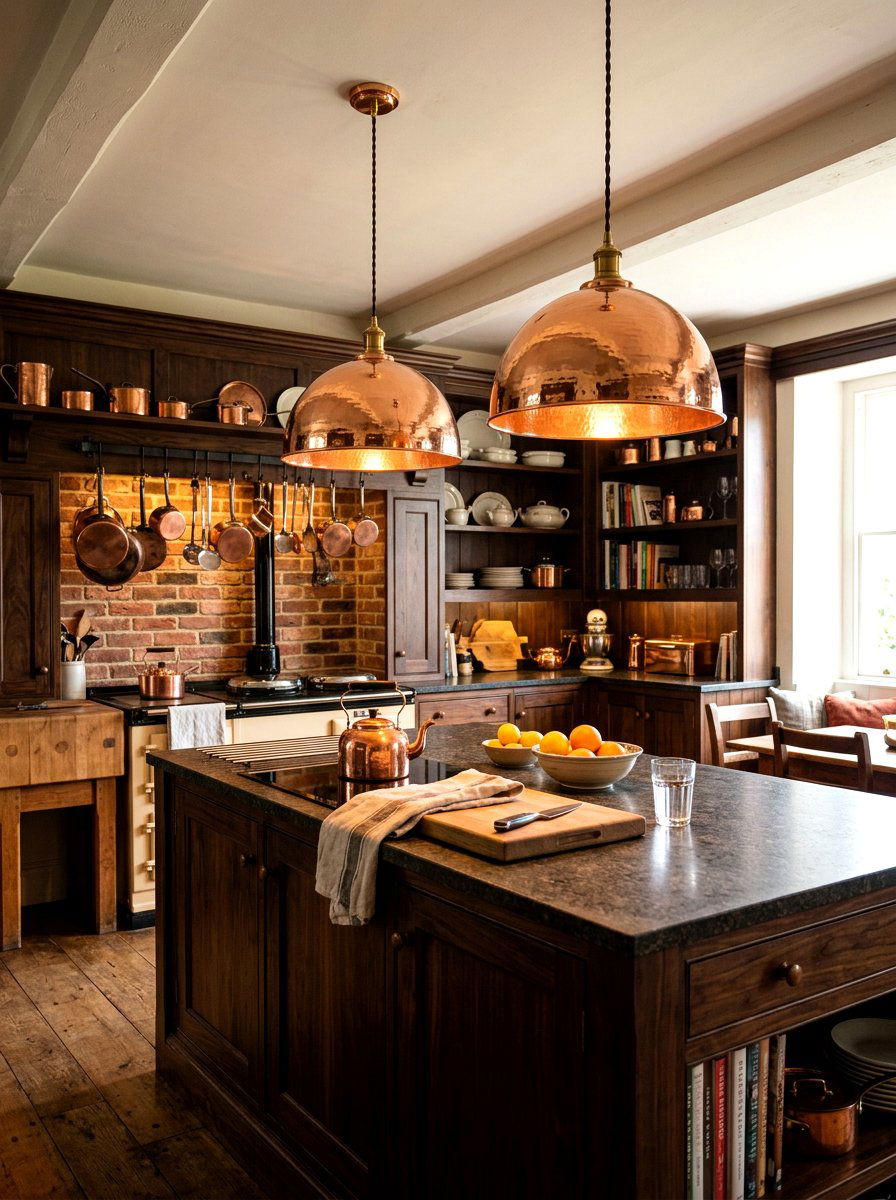 Copper Pendant Light - 30 kitchen lamp styling ideas