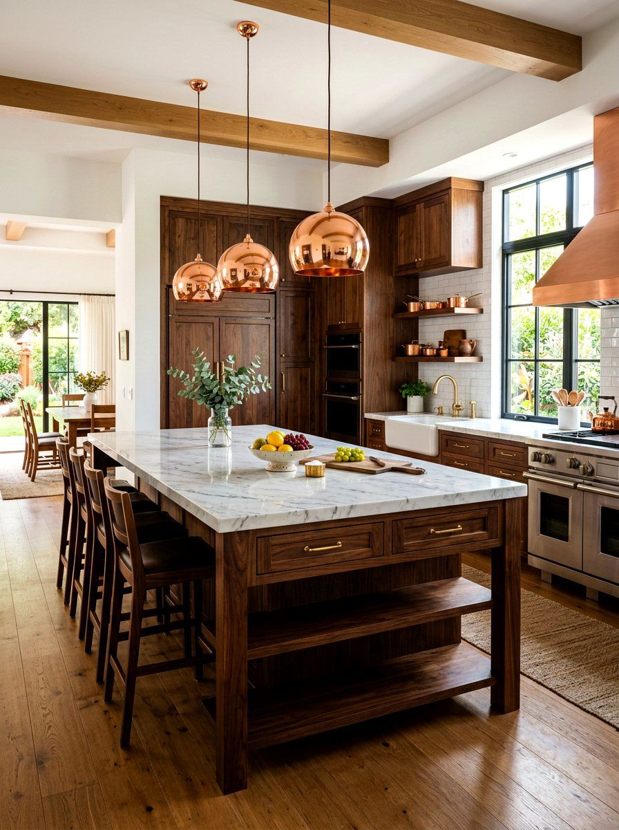 Copper Pendant Light - 30 reflective decor ideas