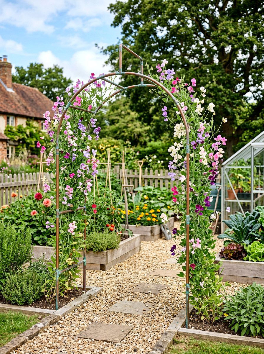 Copper Pipe Arbor - 30 garden arbor ideas