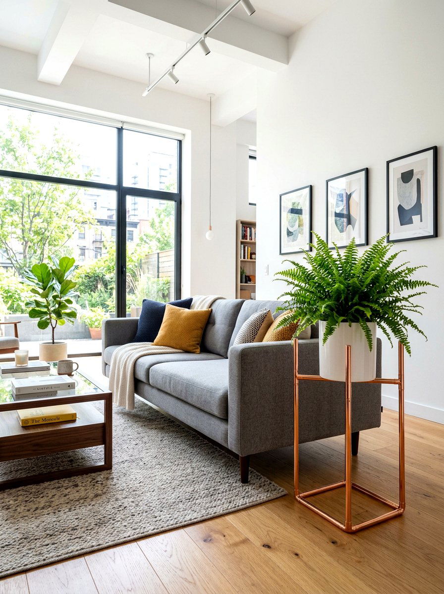 Copper Pipe Stand - 30 diy look planter ideas
