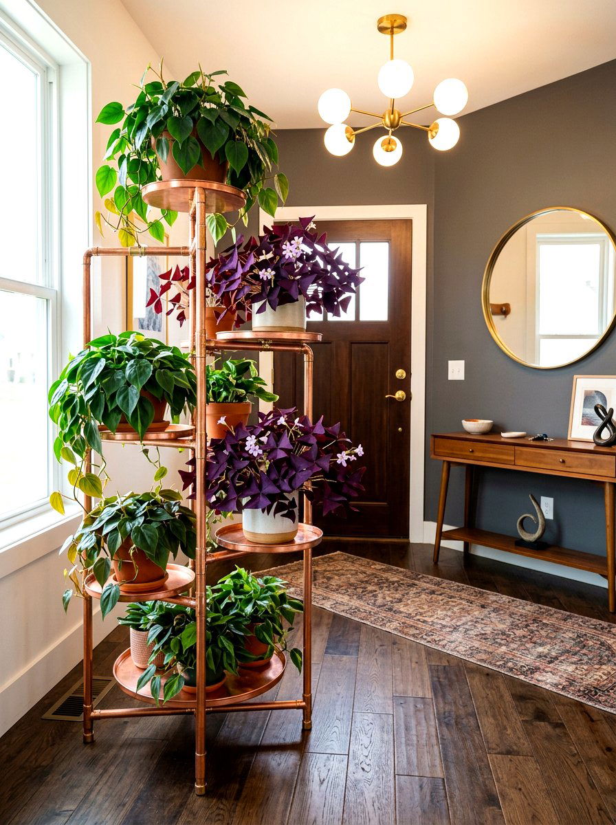 Copper Pipe Tiered Stand - 30 tiered planter ideas