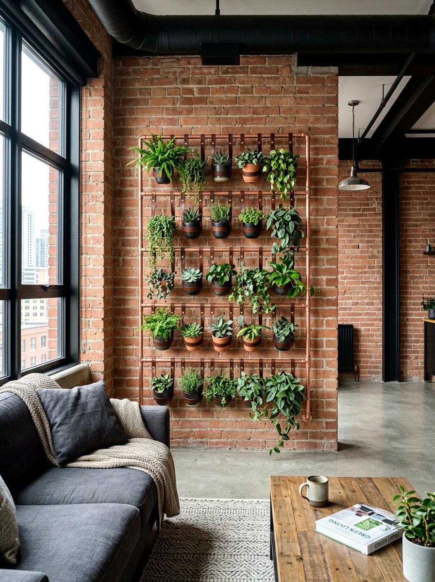 Copper Pipe Vertical Garden - 30 small vertical garden ideas