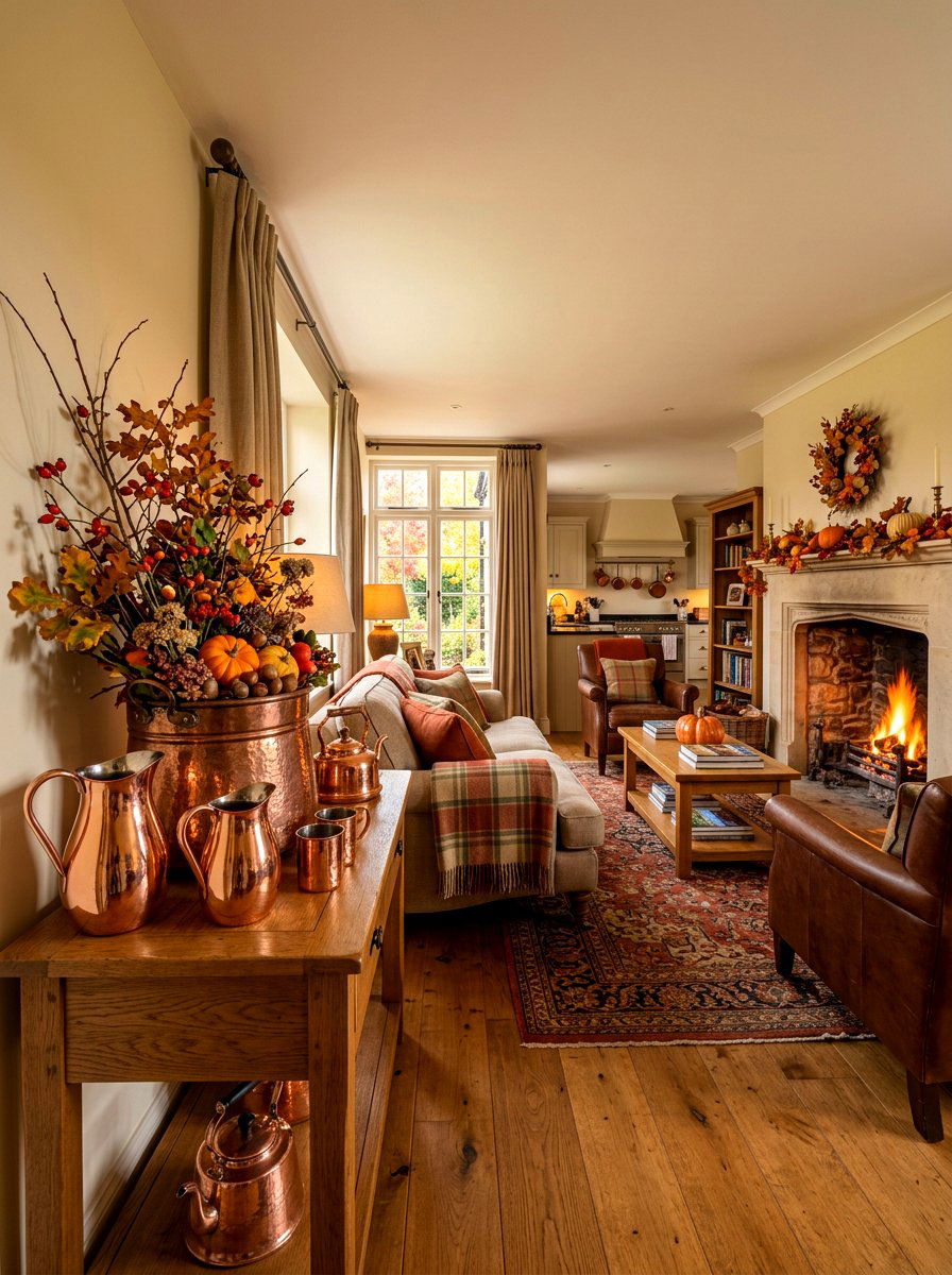 Copper Pot And Vessel Autumn - 30 fall mantel styling ideas