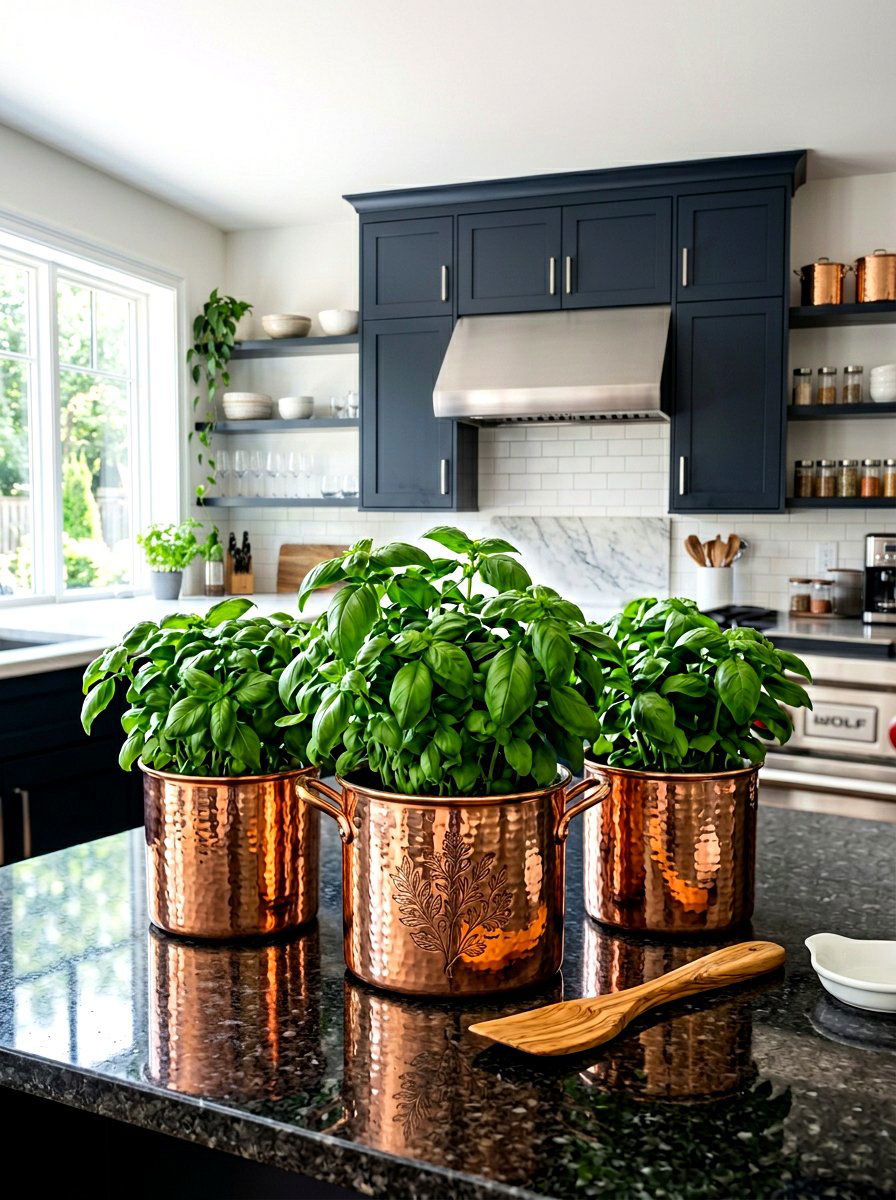 Copper Pot Herb Garden - 30 container herb garden ideas