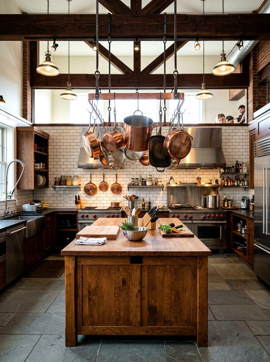 Copper Pot Rack - 30 Nancy Meyers kitchen ideas