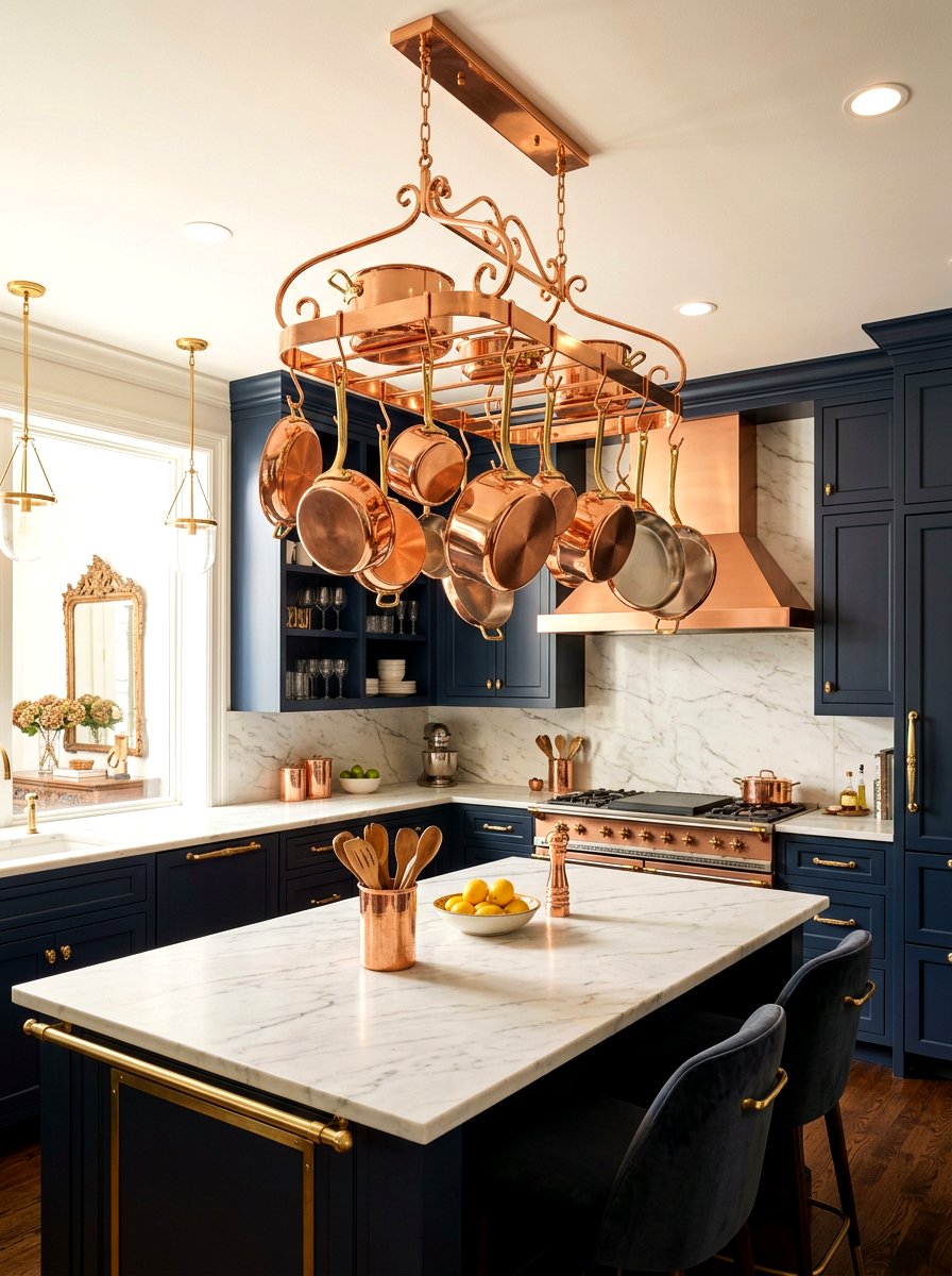 Copper Pot Rack - 30 ceiling pot rack ideas