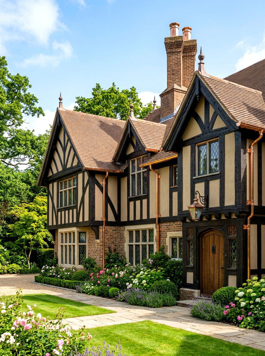 Copper Rain Gutters - 30 Tudor house exterior ideas