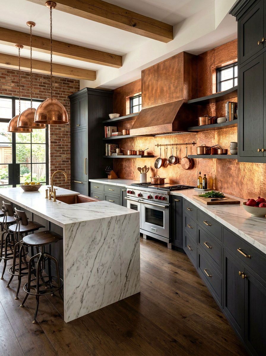 Copper Sheet - 30 kitchen backsplash ideas