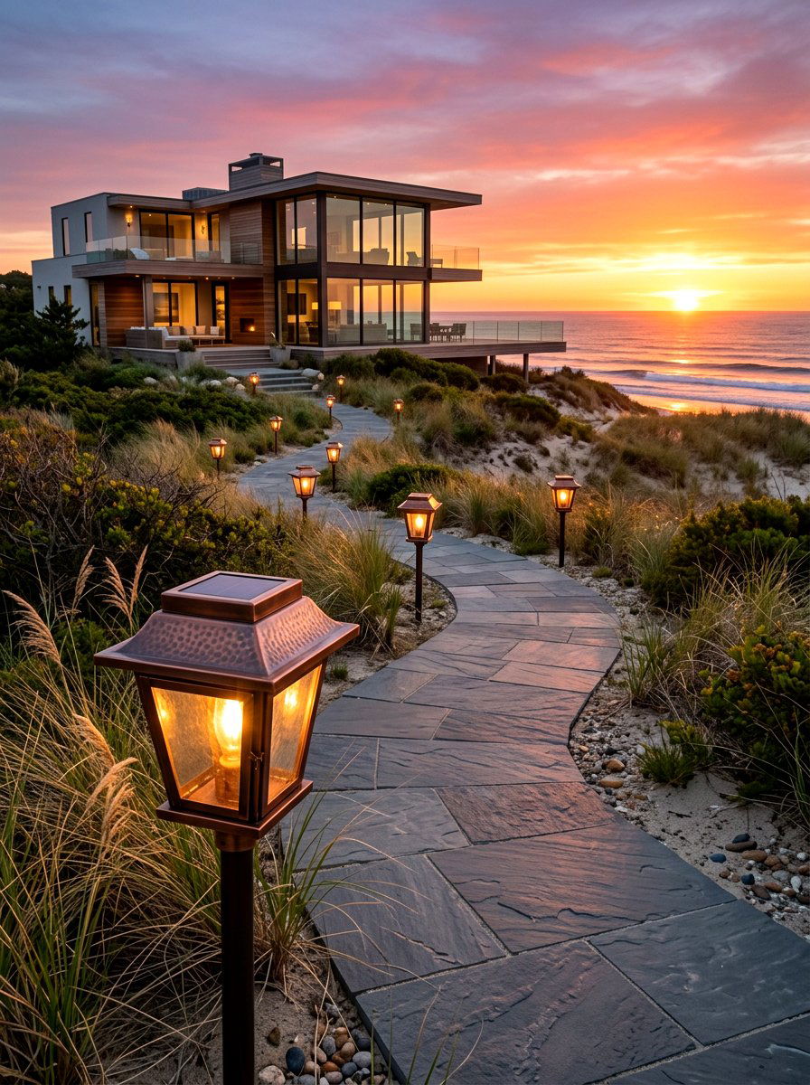 Copper Solar Walkway Lanterns - 30 solar path lantern ideas