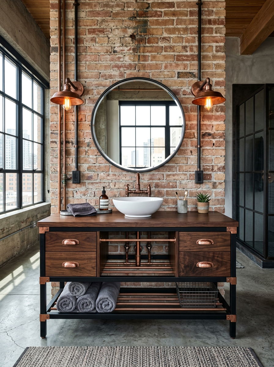 Copper Vanity Accents - 30 vanity mirror lighting ideas
