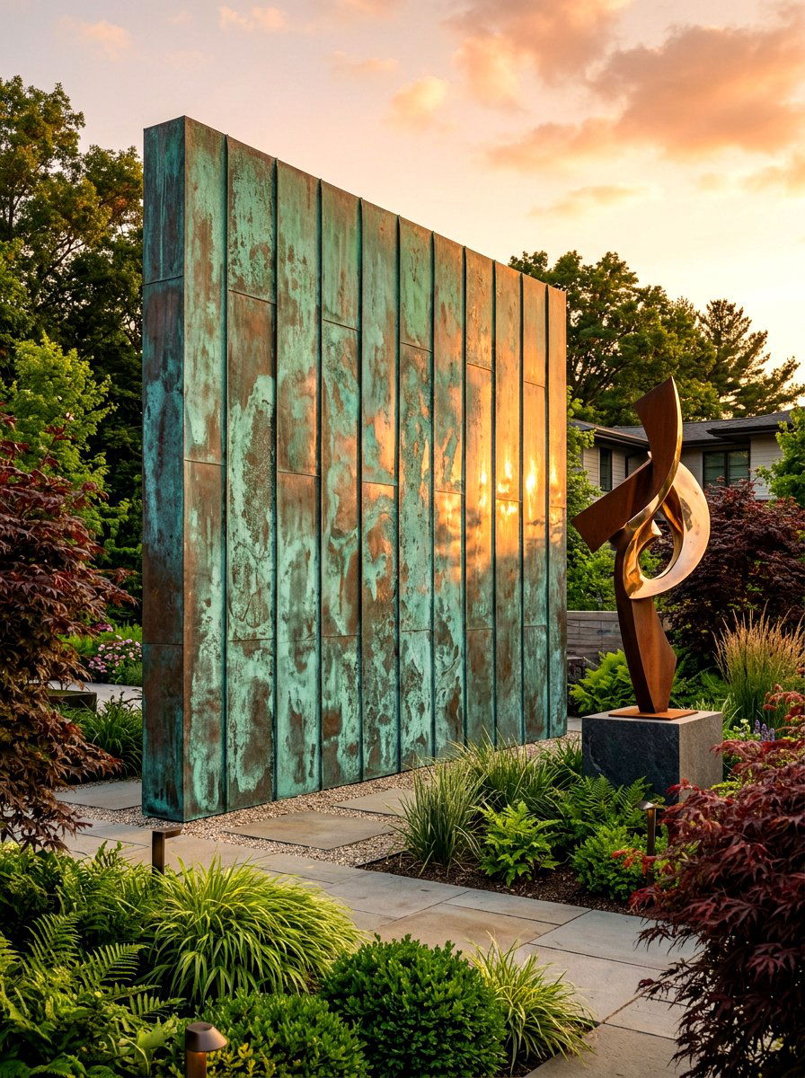 Copper Wall - 30 garden wall ideas