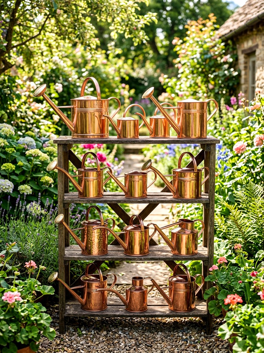 Copper Watering Cans - 30 greenhouse decorative ideas