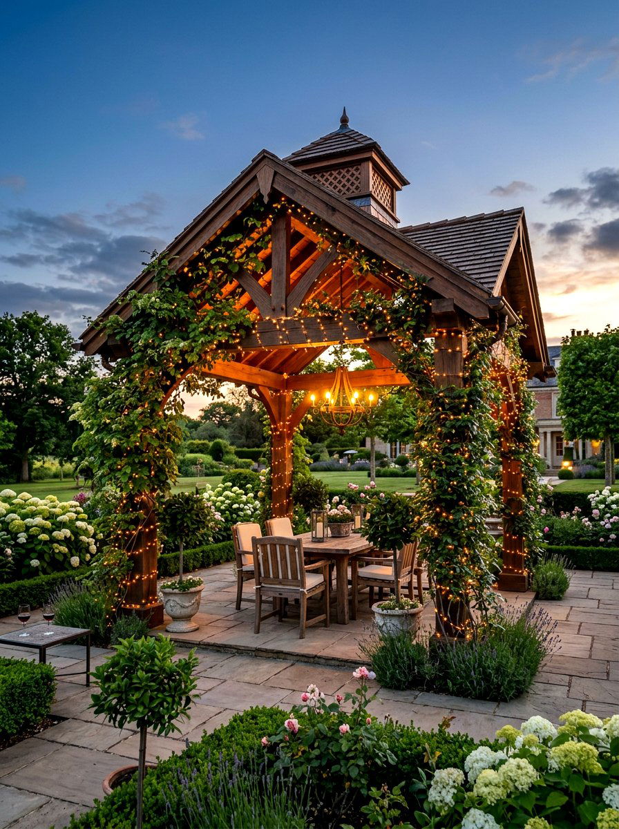 Copper Wire Gazebo Lights - 30 gazebo lighting ideas