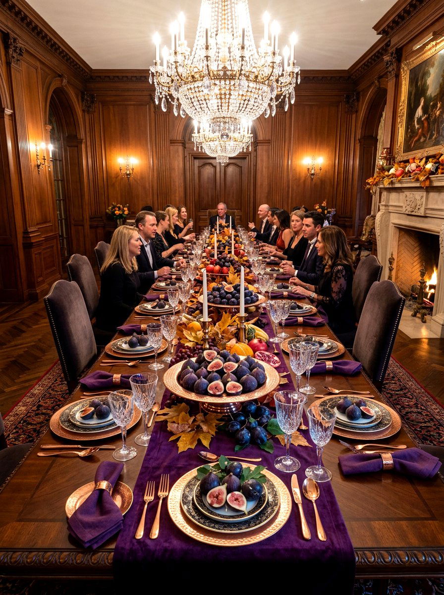 Copper and Fig Autumnal Banquet - 30 fruit market tablescape ideas