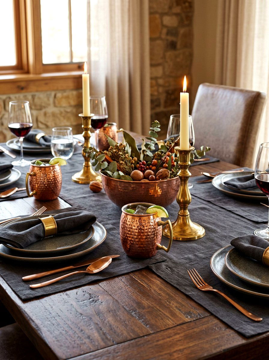 Copper and brass accents - 30 fall dinner party home ideas