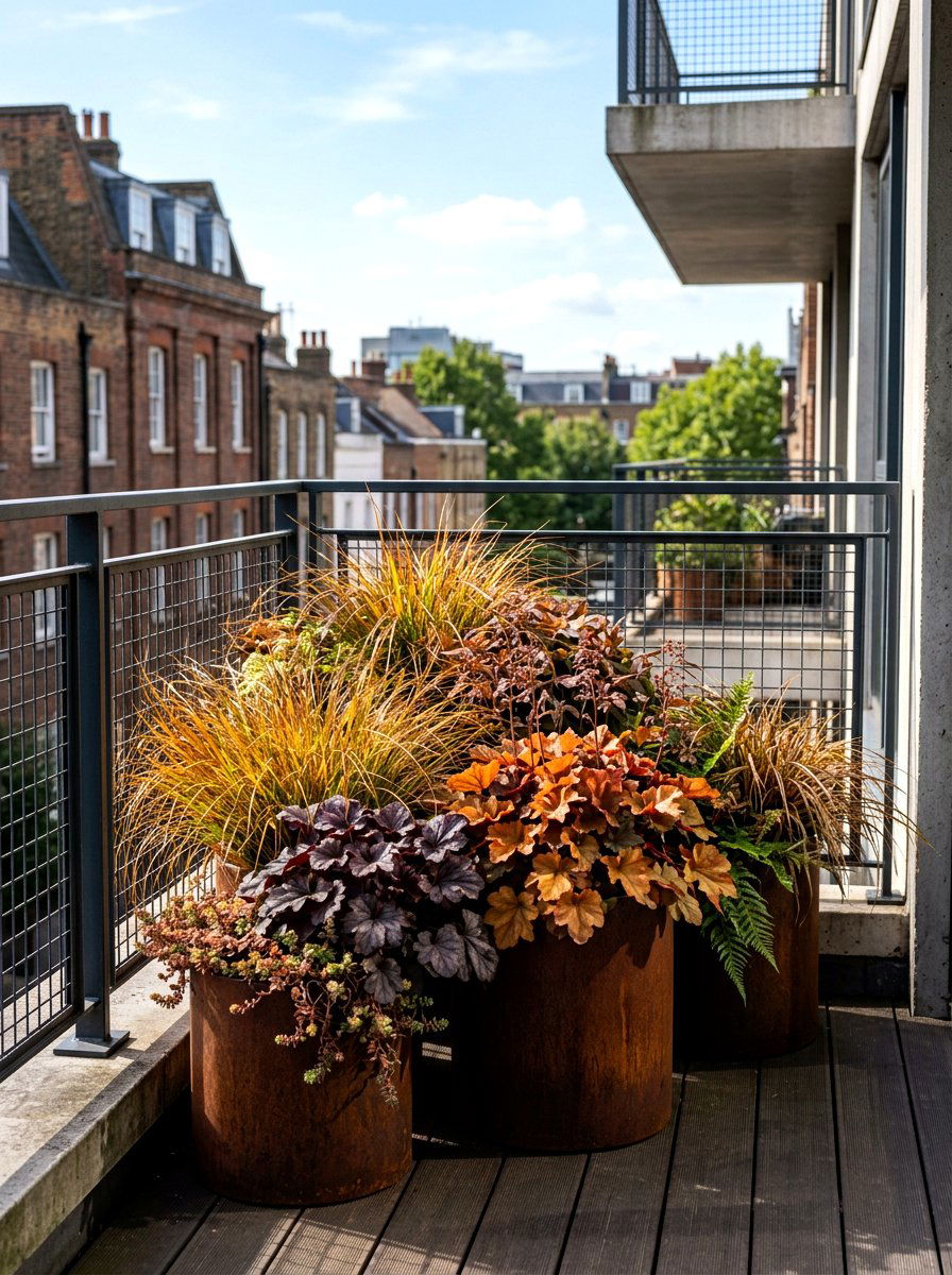 Copper and bronze container garden - 30 container garden color ideas