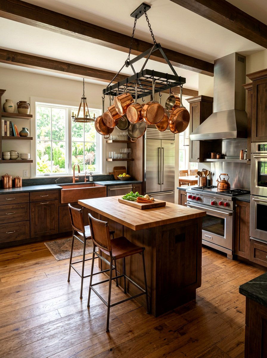 Copper and stainless steel kitchen - 30 mixed metal decor ideas