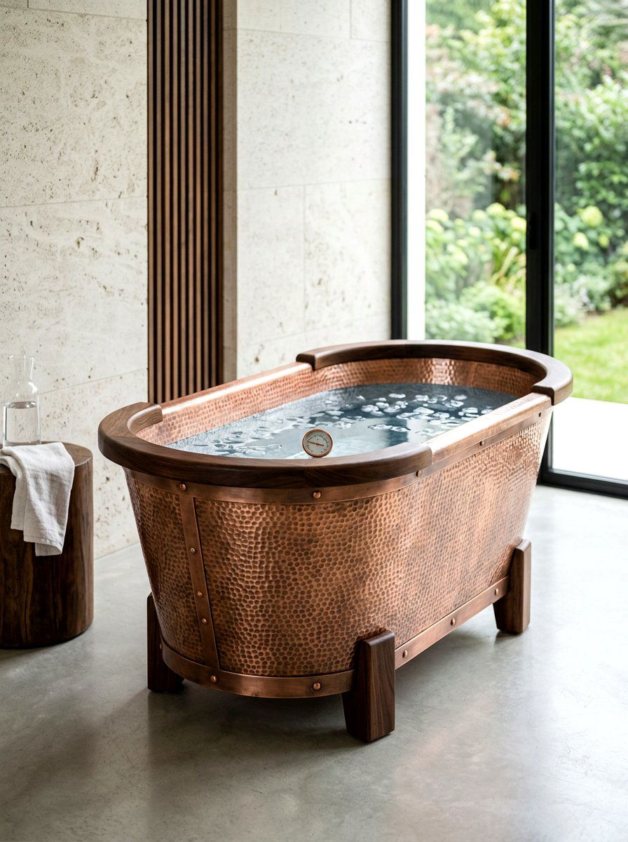 Copper cold plunge tub - 30 cold plunge bath ideas