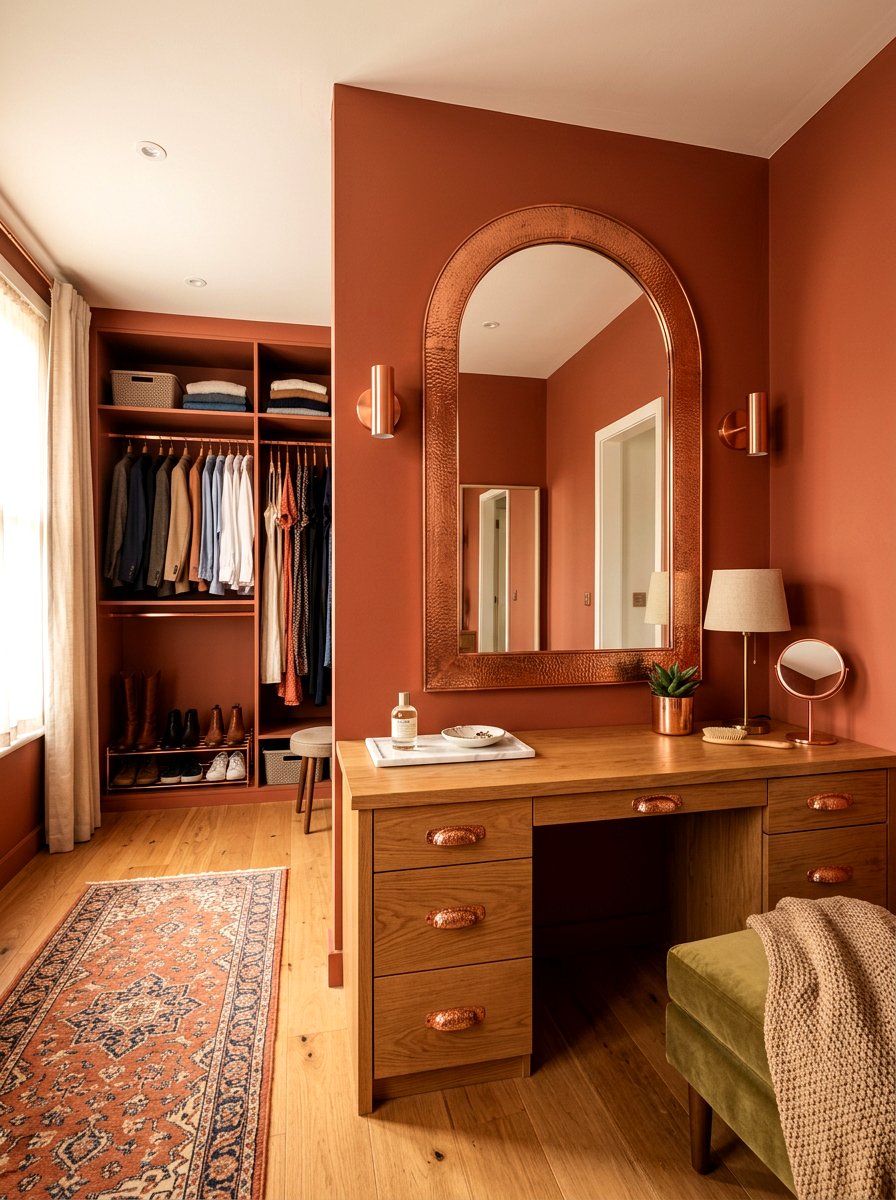 Copper finish mirror - 30 dressing room mirror ideas