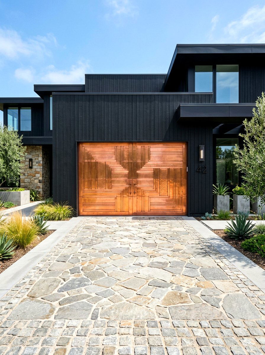 Copper garage door - 30 garage door color ideas