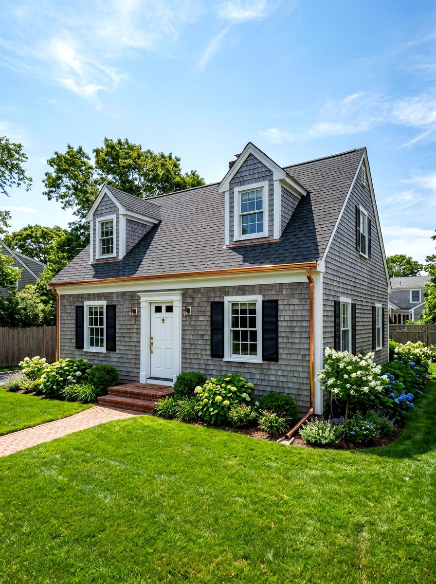 Copper gutters - 30 Cape Cod exterior ideas
