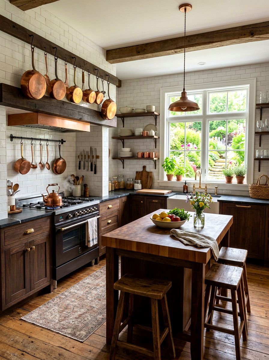 Copper kitchen accents - 30 Mediterranean summer decor ideas