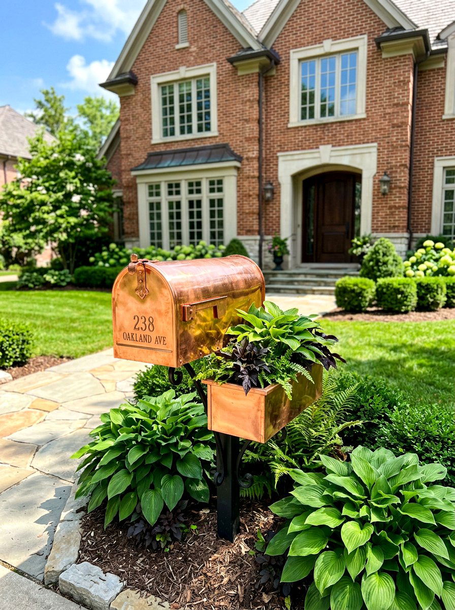 Copper mailbox planter box - 30 mailbox planter box ideas