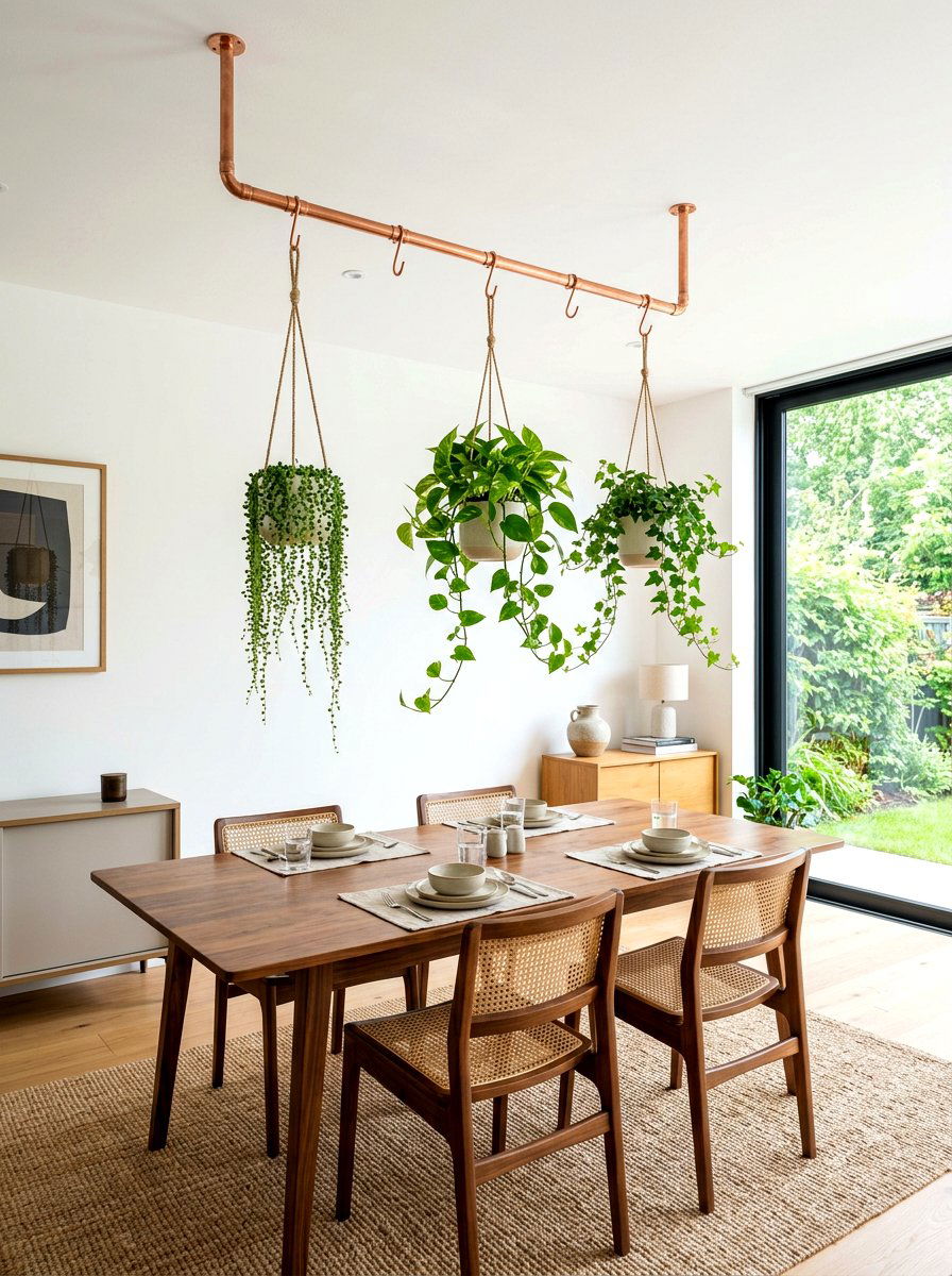Copper pipe plant hanger - 30 apartment vertical garden ideas