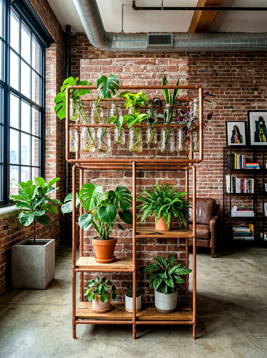 Copper pipe plant stand - 30 plant propagation station ideas