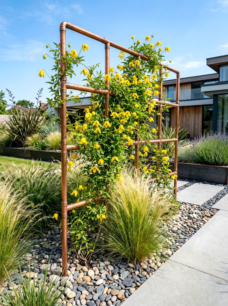 Copper pipe trellis - 30 clematis trellis ideas