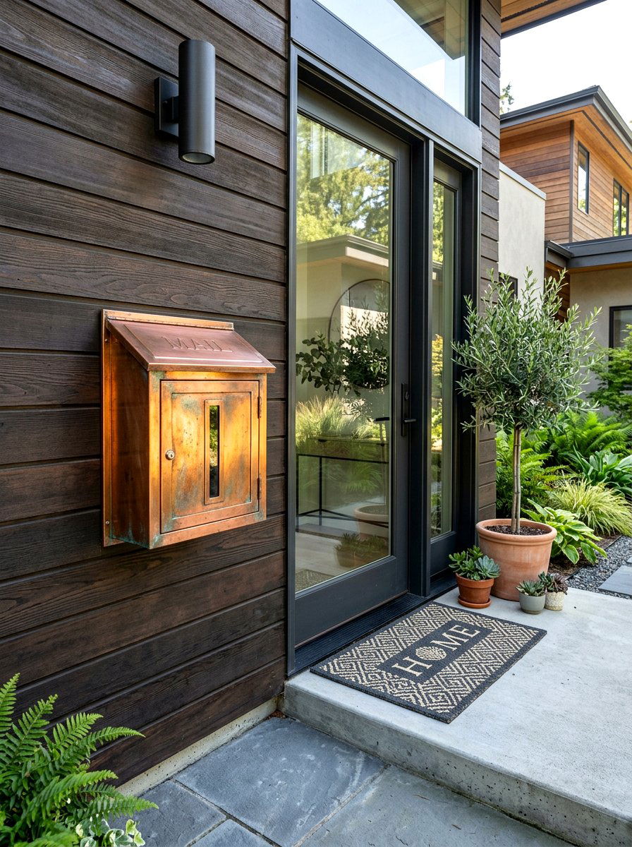 Copper wall mailbox - 30 modern mailbox ideas