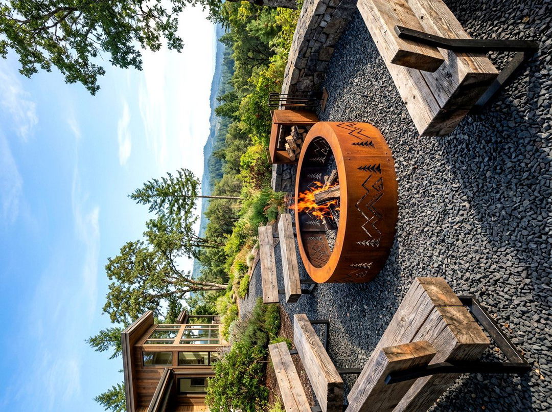 Cor Ten Steel Fire Pit - 30 sunken fire lounge ideas