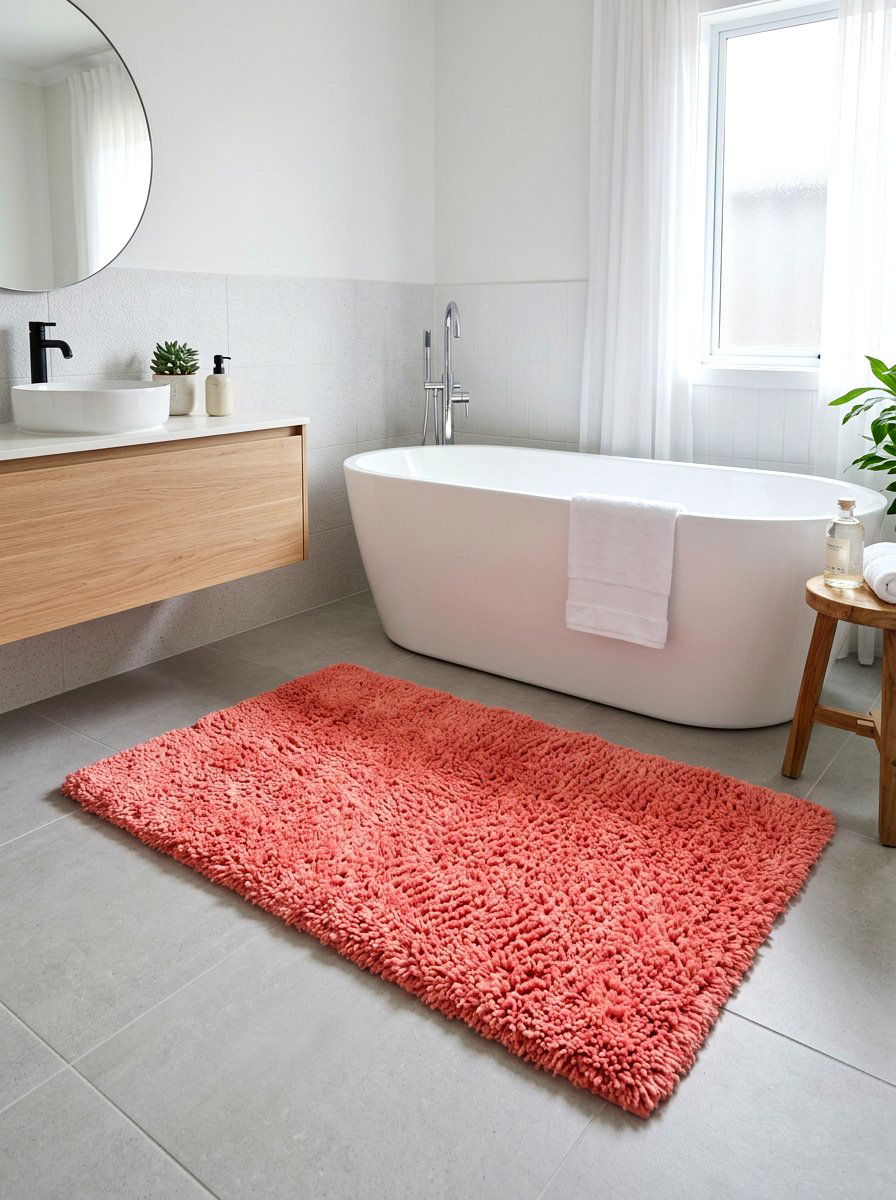 Coral Pink Bathroom Rugs - 30 coral bathroom decor ideas