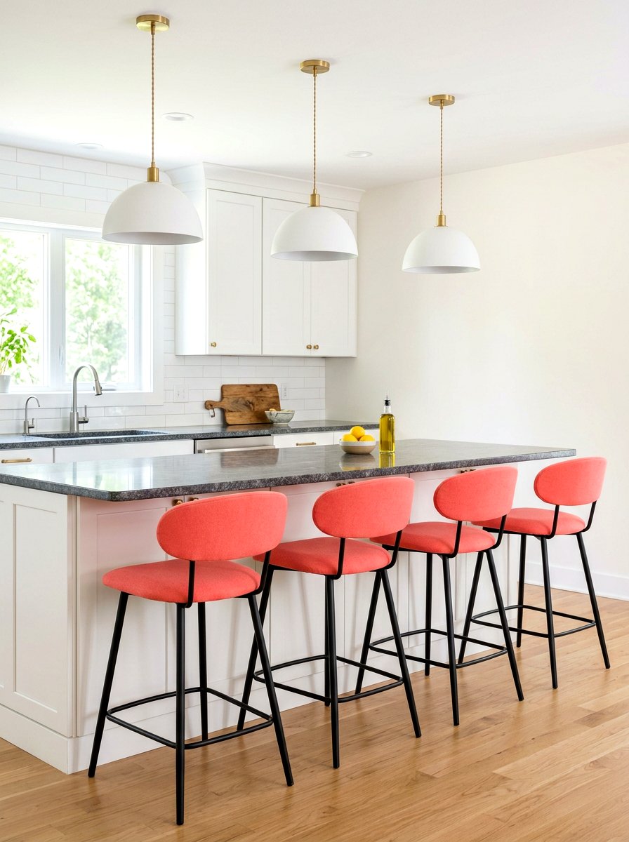 Coral bar stools - 30 coral decor ideas