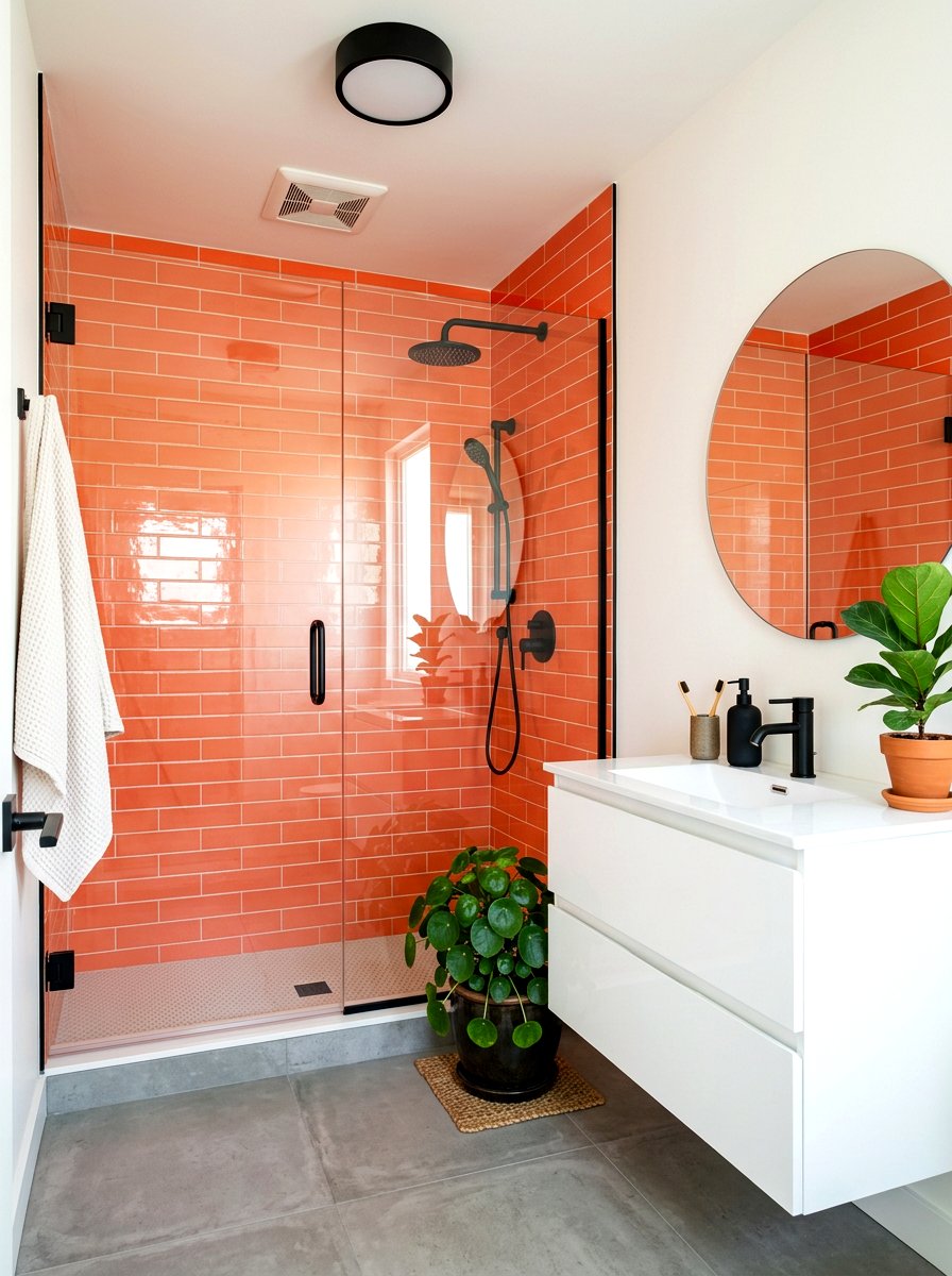 Coral bathroom tiles - 30 coral decor ideas