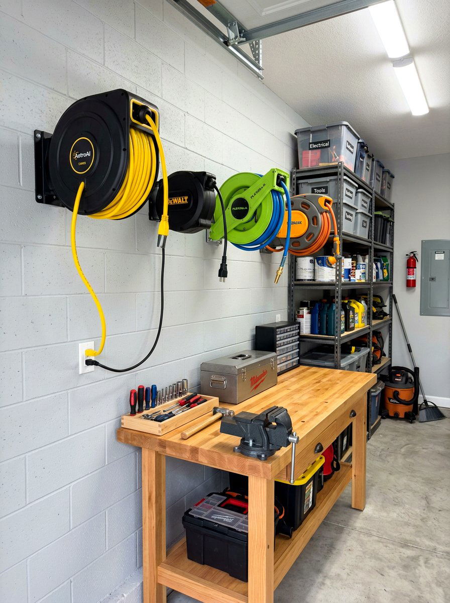 Cord And Hose Reels - 30 garage organization ideas