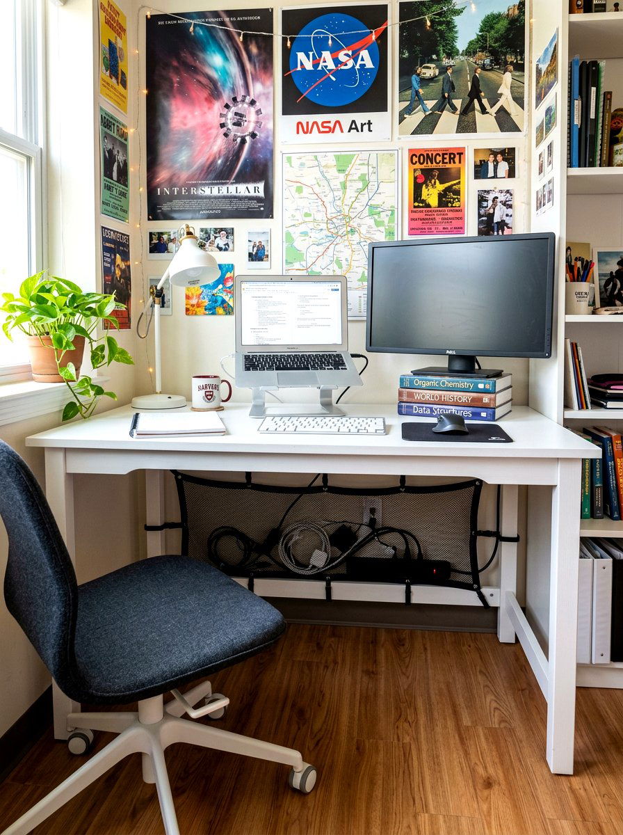 Cord Management Net - 30 office cable management ideas